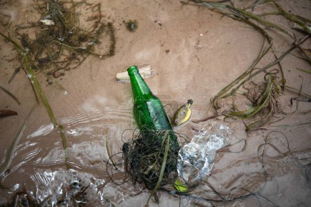 Foto de Botella basura contaminación ecología concepto - Imagen libre de derechos