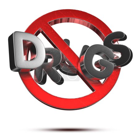 Photo for Drugs text 3d on white background - Royalty Free Image