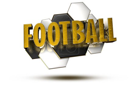 Téléchargez les photos : Football 3d, illustration colorée - en image libre de droit