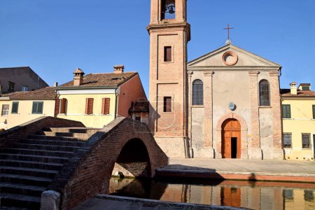 Photo for A small church among the canals of the town of Comacchio - Italy - Royalty Free Image