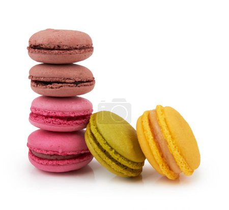 Téléchargez les photos : Macarons colorés français, vue rapprochée - en image libre de droit