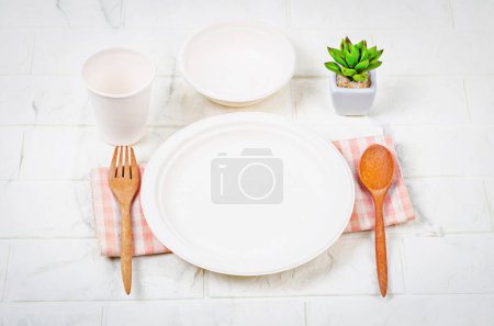 Photo for Eco friendly biodegradable over white background - Royalty Free Image