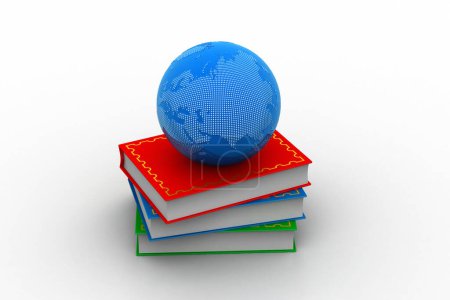 Téléchargez les photos : Concept d'éducation avec des livres ad globe - en image libre de droit