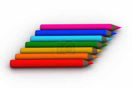 Photo for Crayon color pencils isolated on white background - Royalty Free Image