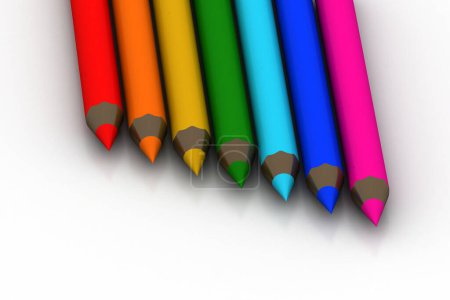 Foto de Lápices de color lápiz aislados sobre fondo blanco - Imagen libre de derechos