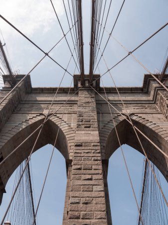 Foto de Puente de Brooklyn NYC y cielo azul - Imagen libre de derechos