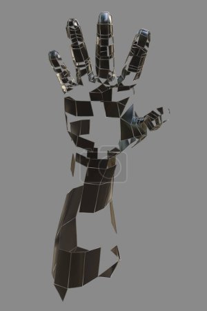 Téléchargez les photos : Main de robot abstraite. Main en métal - en image libre de droit