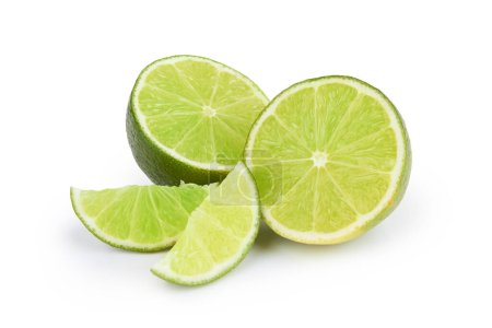 Lime fruit isolated on white background 