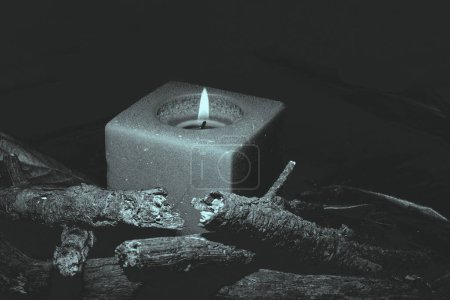 Photo for Candle in black and white - Royalty Free Image