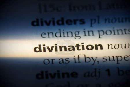 Photo for Divination word, highlighted in dictionary, close up view - Royalty Free Image