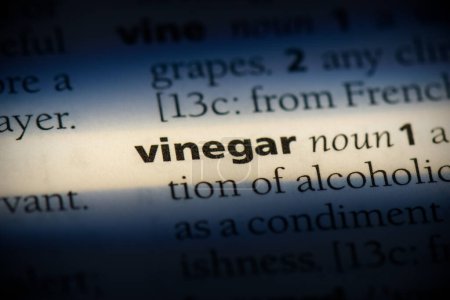 Foto de Palabra de vinagre, resaltado en el diccionario, vista de cerca - Imagen libre de derechos