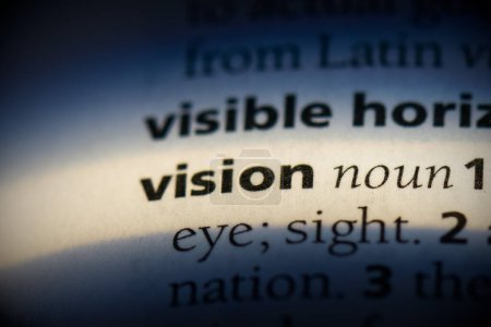 Foto de Palabra de visión, resaltada en el diccionario, vista de cerca - Imagen libre de derechos