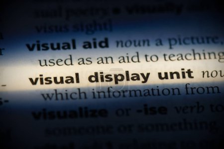 Foto de Palabra de unidad de visualización visual, resaltado en el diccionario, vista de cerca - Imagen libre de derechos