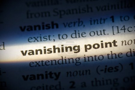 Photo for Vanishing point word, highlighted in dictionary, close up view - Royalty Free Image