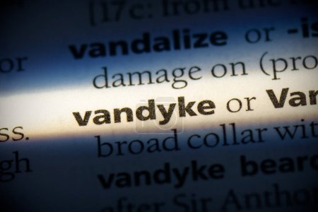 Foto de Palabra vandyke, resaltado en el diccionario, vista de cerca - Imagen libre de derechos