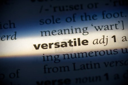 Photo for Versatile word, highlighted in dictionary, close up view - Royalty Free Image