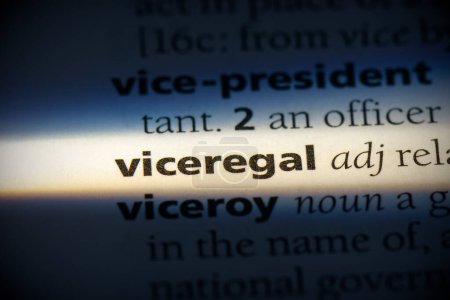 Photo for Viceregal word, highlighted in dictionary, close up view - Royalty Free Image