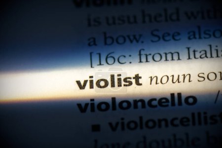 Photo for Violist word in dictionary - Royalty Free Image