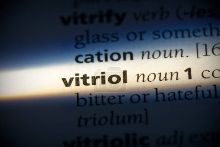 Photo for Vitriol word, highlighted in dictionary, close up view - Royalty Free Image