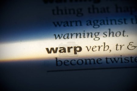 Foto de Palabra warp, resaltado en el diccionario, vista de cerca - Imagen libre de derechos