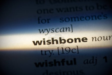 Foto de Wishbone word, resaltado en el diccionario, vista de cerca - Imagen libre de derechos