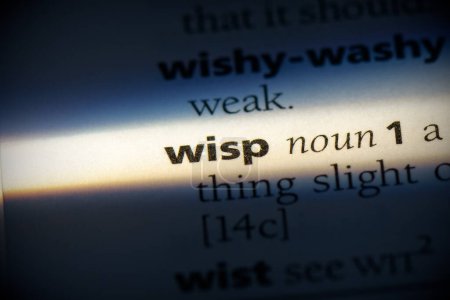 Foto de Wisp word, resaltado en el diccionario, vista de cerca - Imagen libre de derechos