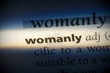 Foto de Palabra femenina, resaltado en el diccionario, vista de cerca - Imagen libre de derechos