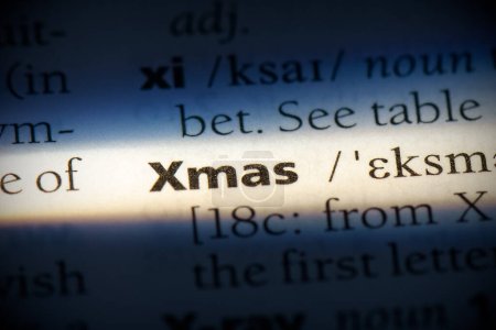 Foto de Palabra de Navidad, resaltado en el diccionario, vista de cerca - Imagen libre de derechos
