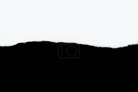 Téléchargez les photos : Déchirure papier blanc morceaux de papier sur noir - en image libre de droit