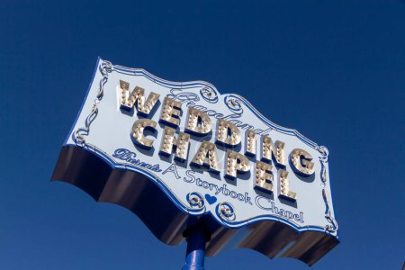 Téléchargez les photos : Las Vegas, Nevada, USA Panneau de chapelle de mariage - en image libre de droit