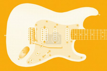 Téléchargez les photos : Guitare électrique jaune demi-ton - en image libre de droit