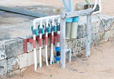 Foto de Detalle del distribuidor de agua de calefacción - Imagen libre de derechos
