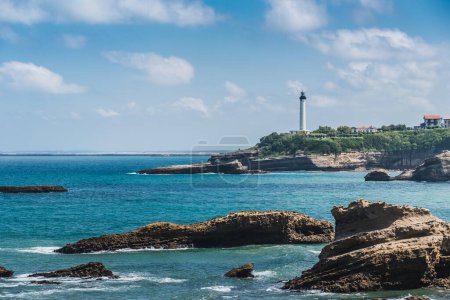Photo for City of Biarritz with its lighthouse and these typical houses - Royalty Free Image