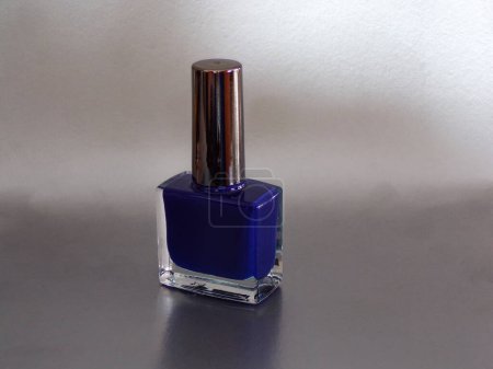 Photo for Blue female nail Polish. - Royalty Free Image