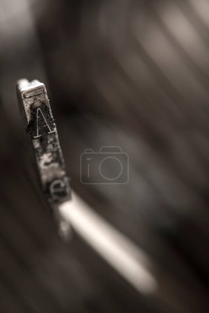 Photo for Plate letter A on a typewriter - Royalty Free Image