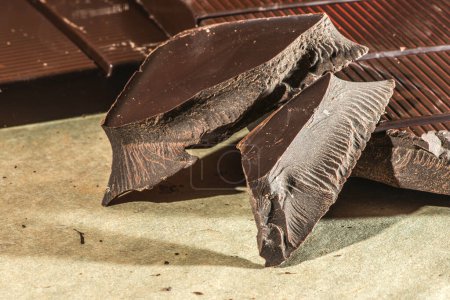 Photo for Chocolate bar crushed, close-up view - Royalty Free Image