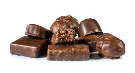 Photo for Chocolate bonbons on white background - Royalty Free Image
