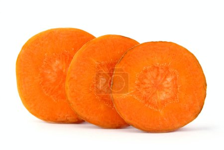 Photo for Carrot rings on a white background - Royalty Free Image
