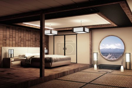 Téléchargez les photos : Conçu spécifiquement dans la chambre à coucher et la décoration de style japonais - en image libre de droit