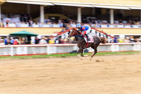 Photo for Horse racing, abstract background, blurred contours - Royalty Free Image