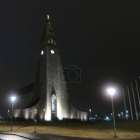 Photo for Hallgrmskirkja church in Reykjavik, Iceland - Royalty Free Image