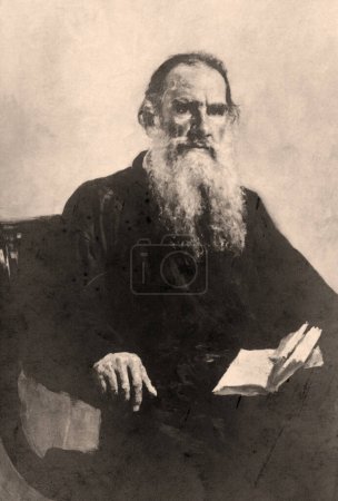 Photo for Fine Art Portrait of Lev Tolstoi, Russian writer - Royalty Free Image