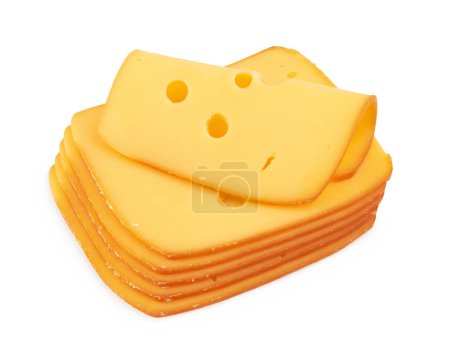 Photo for Sliced cheese on white background - Royalty Free Image