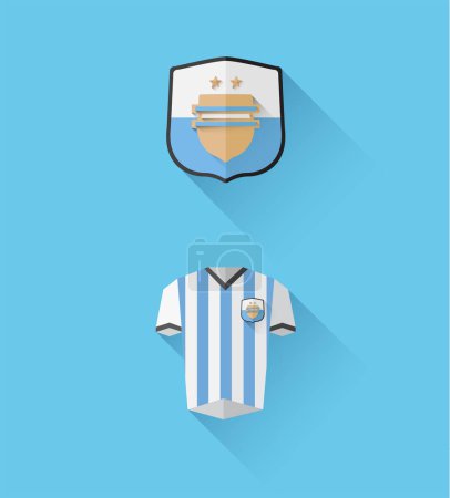 Photo for Argentina jersey and crest vector - Royalty Free Image