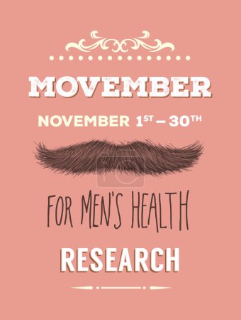 Foto de Movember vector anuncio con texto - Imagen libre de derechos