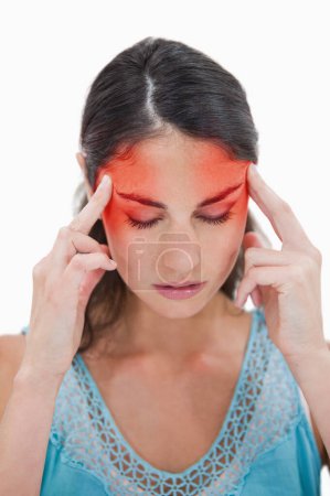 Photo for Portrait of a young woman having a headache - Royalty Free Image