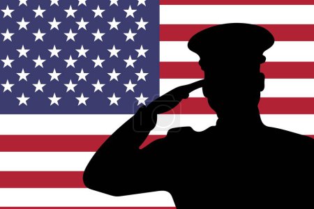 Foto de Imagen compuesta de figura de soldado americano, ilustración 3d - Imagen libre de derechos