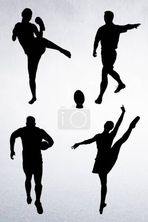 Foto de Composición de la imagen de las personas que están haciendo deporte - Imagen libre de derechos