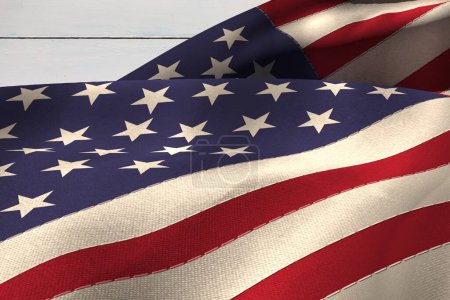 Foto de Imagen compuesta de ondear bandera de EE.UU. - Imagen libre de derechos