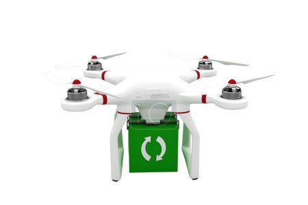 Foto de Imagen digital de un dron sosteniendo un cubo - Imagen libre de derechos